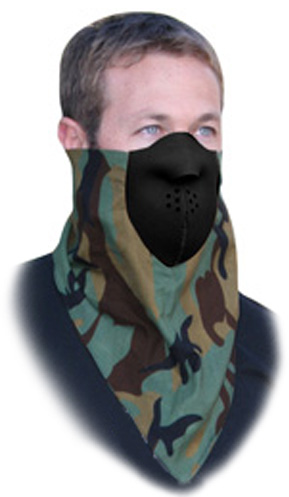 Woodland Camouflage Neodanna, Half Face Mask